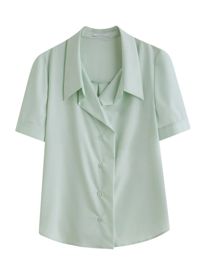 Kurzärmeliges Patchwork-T-Shirt mit Kontrastfarben und Karomuster – modischer Allrounder für den Sommer.