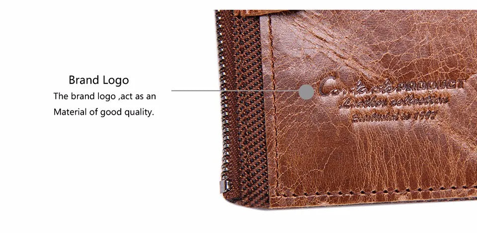 Herren Echtleder Geldbörse Reißverschluss Kartenhalter Luxus Designer Geldclip