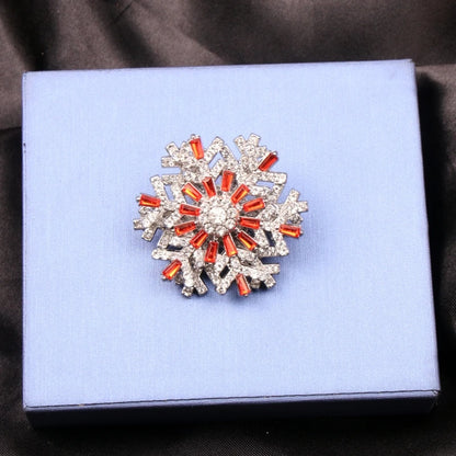 Brosche Schneeflocke Weihnachten Kristall Strass Schalschnalle Unisex