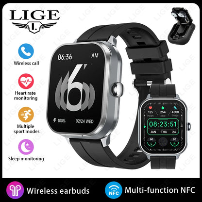 Männer Smartwatch mit Bluetooth Headset und Blutdrucküberwachung für Sport und Fitness