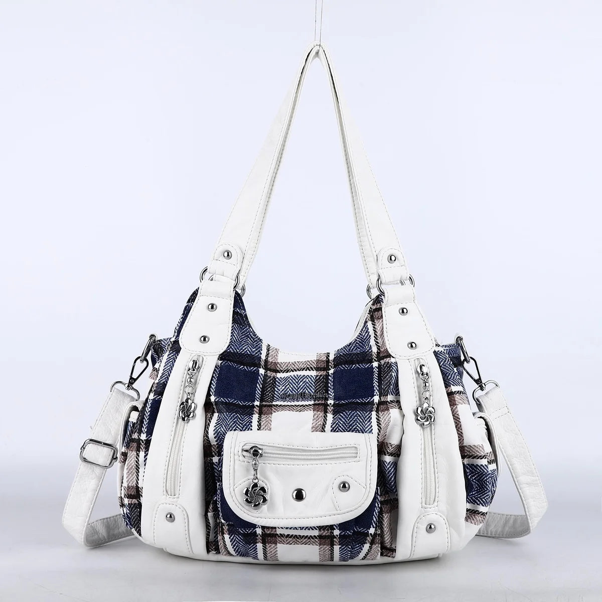 Damen-Schultertasche Aus PU-Leder Mit Reißverschluss Und Innenfach Für Alltag Und Freizeit