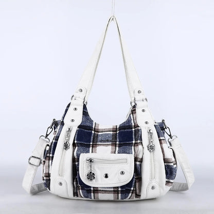 Damen-Schultertasche Aus PU-Leder Mit Reißverschluss Und Innenfach Für Alltag Und Freizeit