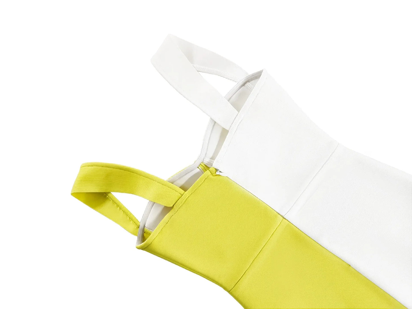 Ärmelloses Midikleid mit Polka-Dots und Patchwork-Spitze im Colorblock-Design für Damen mit Halterneck