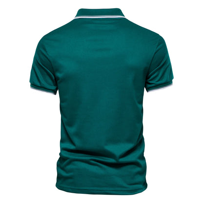 Herren Poloshirt mit V-Ausschnitt im einfarbigen, klassischen Stil
