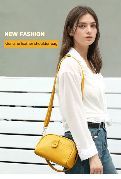 Damen-Handtasche Aus Rindleder Mit Mehreren Innenfächern Und Top-Griff Ideal für Alltag Und Abendveranstaltungen