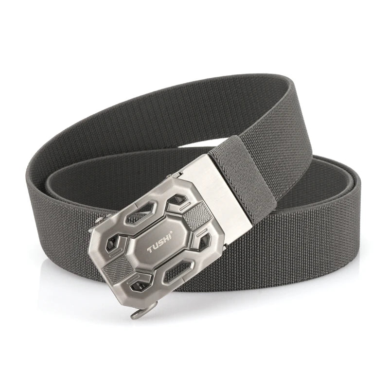 Herren-Gürtel Elastisch aus Nylon mit Metall-Schnalle für Alltag und Outdoor-Einsatz