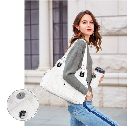 Damen-Hobo-Tasche Aus Weichem Leder Mit Abnehmbarem Schulterriemen Für Alltag Und Reisen