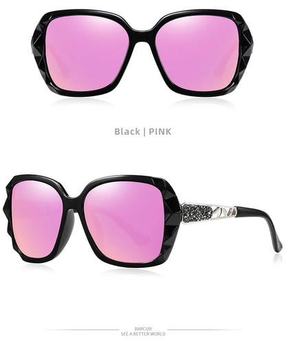 Damen-Sonnenbrille Katzenauge Polaroid Farbverlauf UV400 großer Rahmen