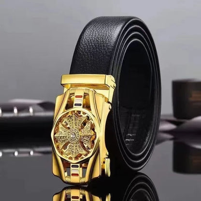 Herren Ledergürtel Business Casual 3,5 cm Automatik-Schnalle PU Geschenk