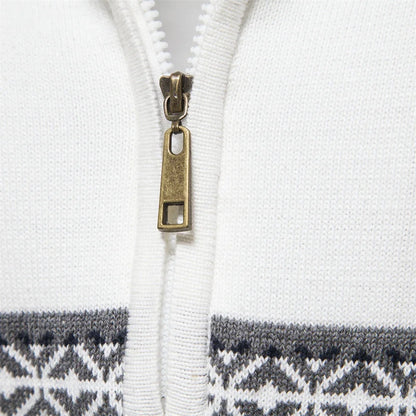 Herren Pullover aus hochwertiger Baumwolle mit Viertelreißverschluss und Stehkragen