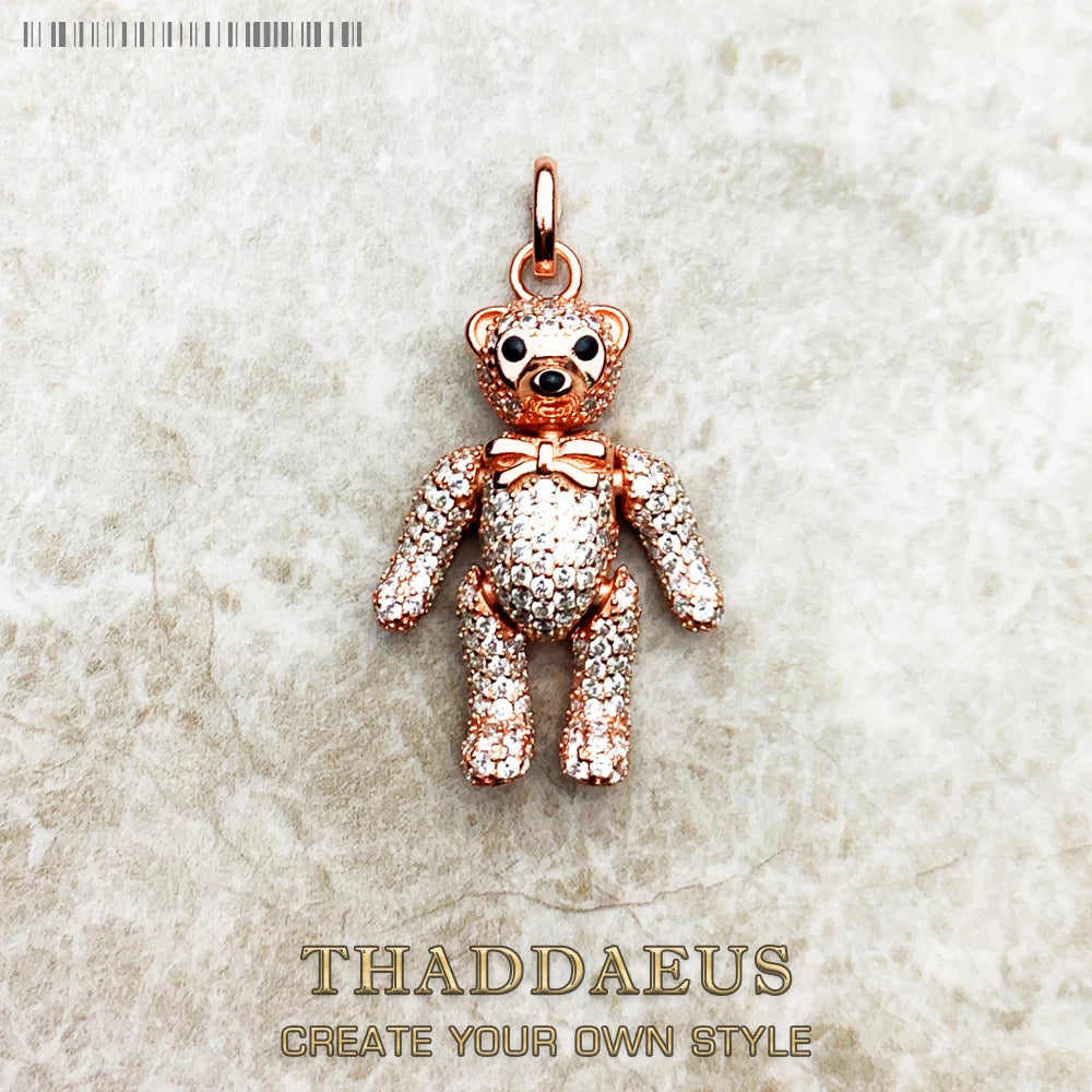Damen-Charm-Anhänger Teddybär niedlich aus Sterlingsilber
