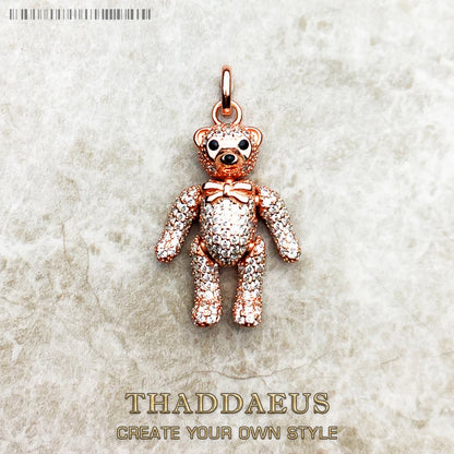 Damen-Charm-Anhänger Teddybär niedlich II aus Sterlingsilber