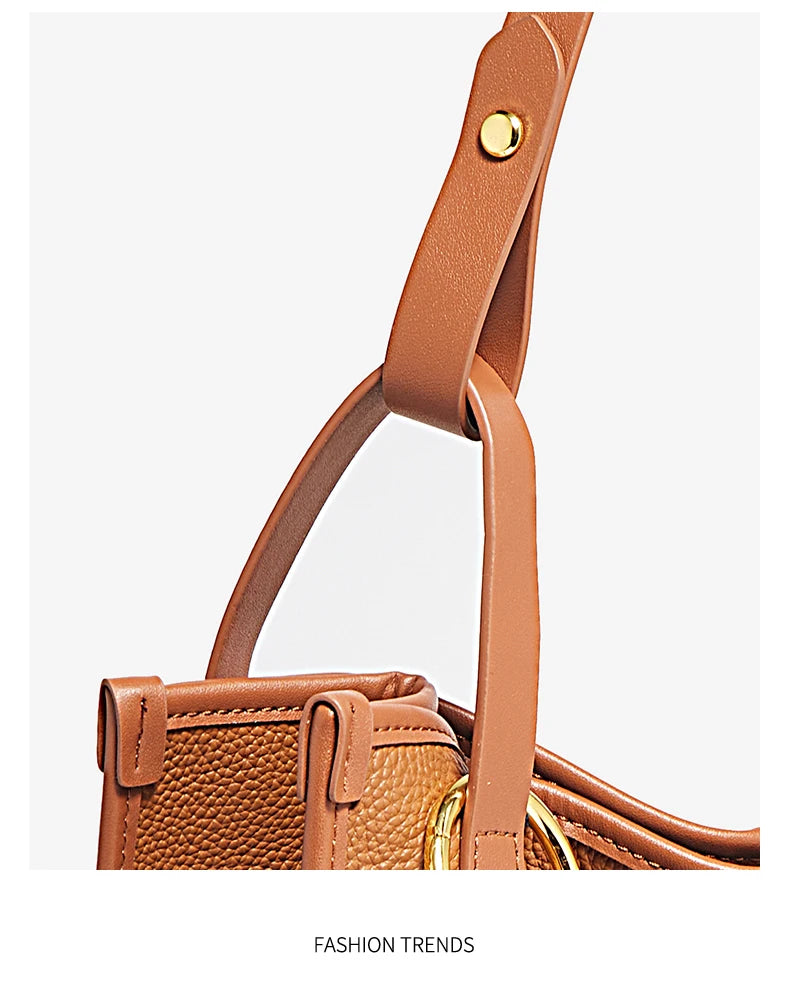 Damen Handtasche Aus Echtem Leder Mit Großer Kapazität