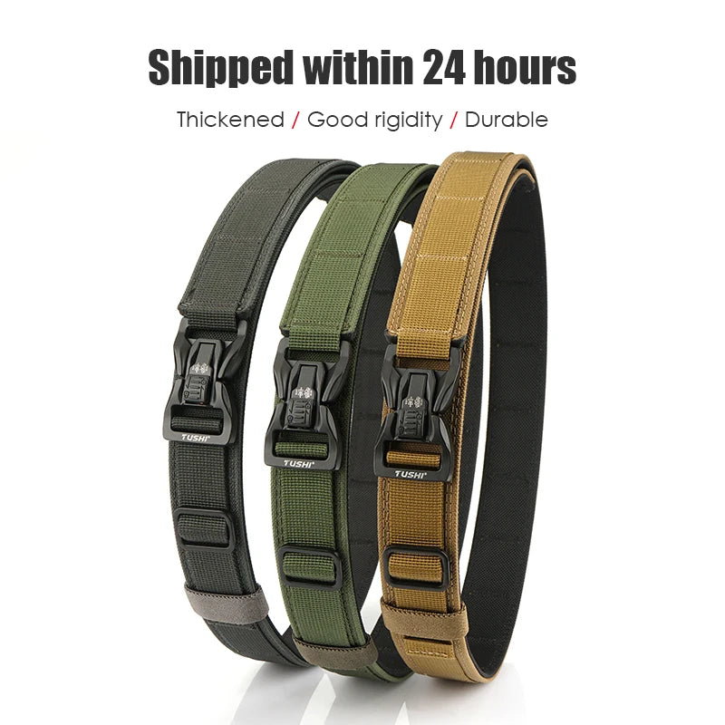 Herren-Taktischer Gürtel aus Nylon mit Metall-Schnellverschluss, Robuster Militärstil, 3,8 cm Breite