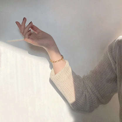 Edelstahl Neue Stil Kette Chic Mode Armband Armreif Wasserdicht Eingetroffen PVD Überzogene Handgelenk Schmuck für Frauen