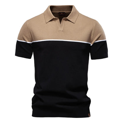 Herren Poloshirt Slim Fit Atmungsaktiv Mit Farbblock Leicht