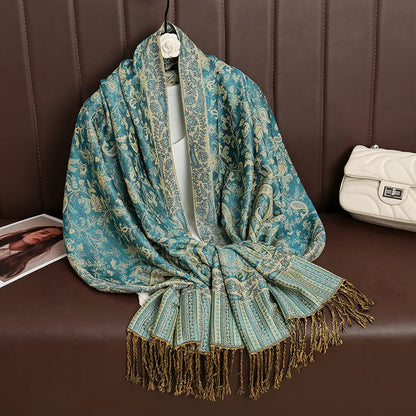 Damen Winterschal Kaschmir Jacquard Paisley lang Pashmina Bandana Foulard Luxus