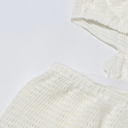 Eleganter Damen-Minirock mit Patchwork-Design und Rüschen, hoher Taille und figurbetonter Passform