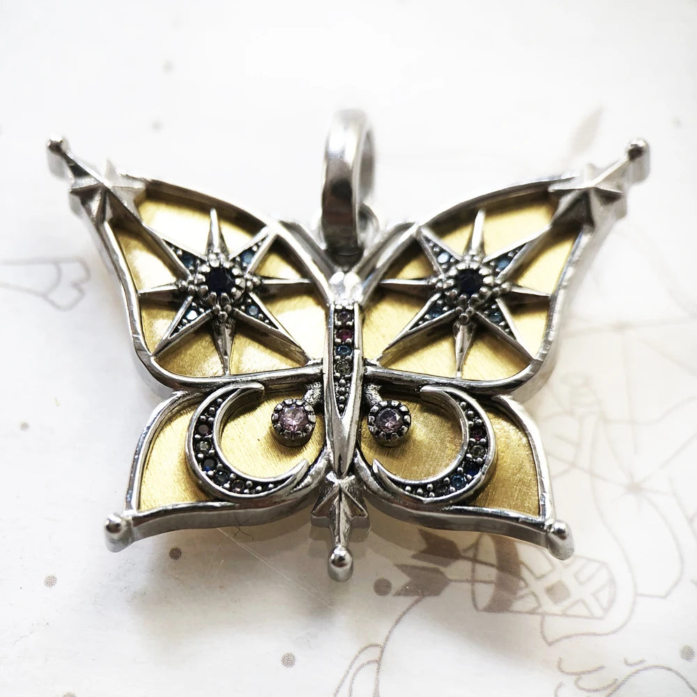 Damen-Charm-Anhänger Amulett magisch Natur Elemente aus Sterlingsilber