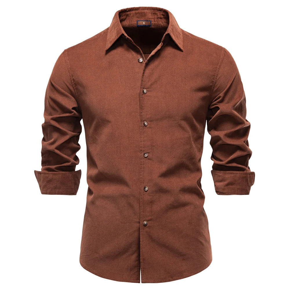 Herren Baumwoll Hemd Langarm Dickes Wärme Herbst Winter Business Casual