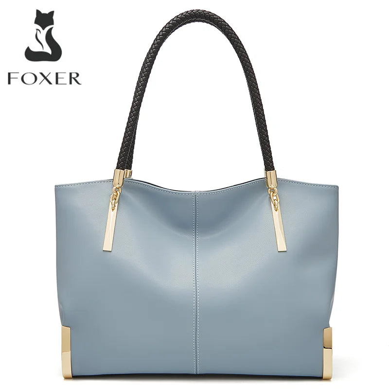 Damen Schultertasche Elegant aus Spaltleder mit Großem Fassungsvermögen