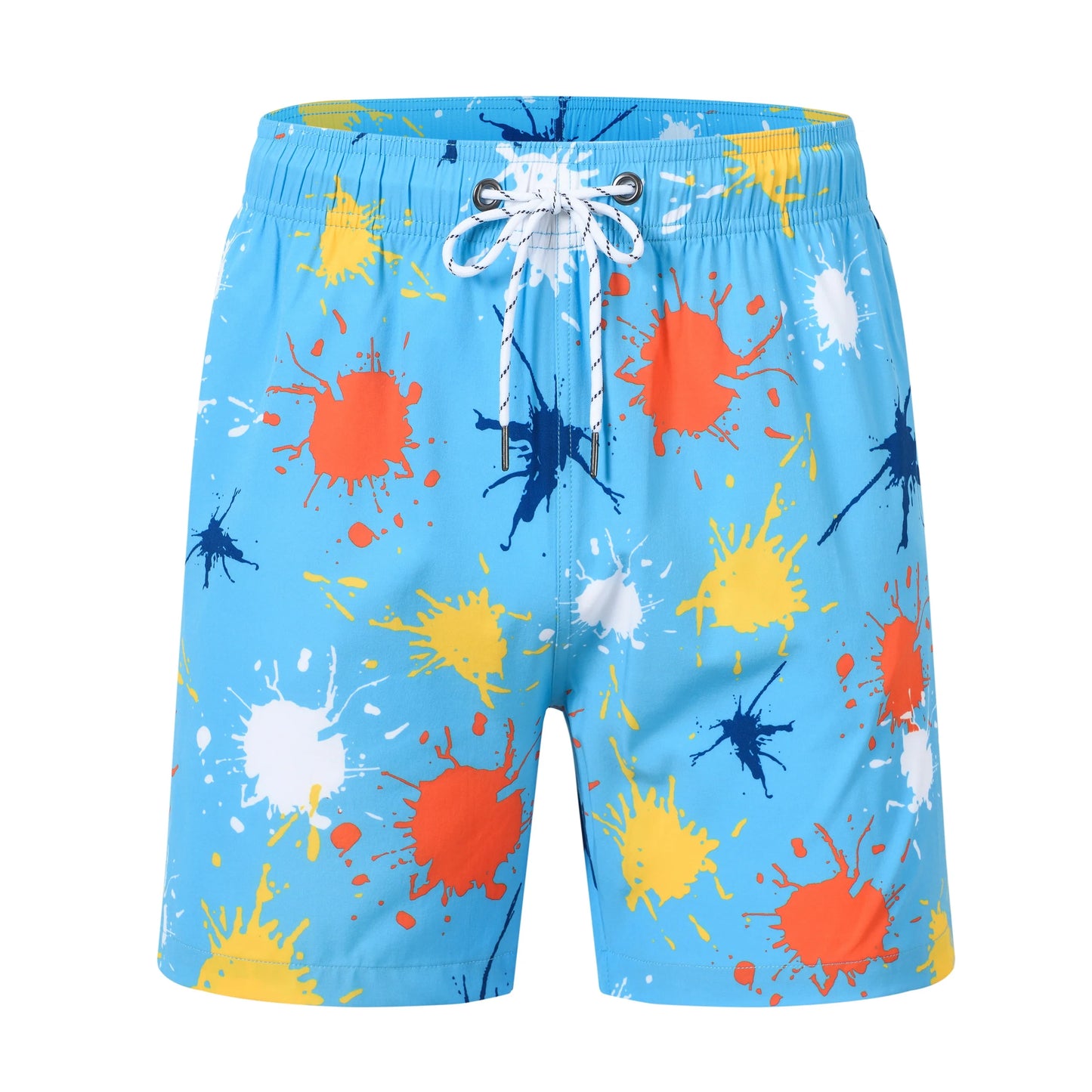 Herren-Badeshorts mit Kompressionsfutter, 2-in-1, schnelltrocknend, mit Kordelzug und Reißverschluss – ideal für den Strand.