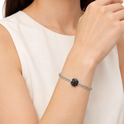 Damen-Charm-Anhänger Kristall Zirkon Pavé Kugel DIY aus Sterlingsilber
