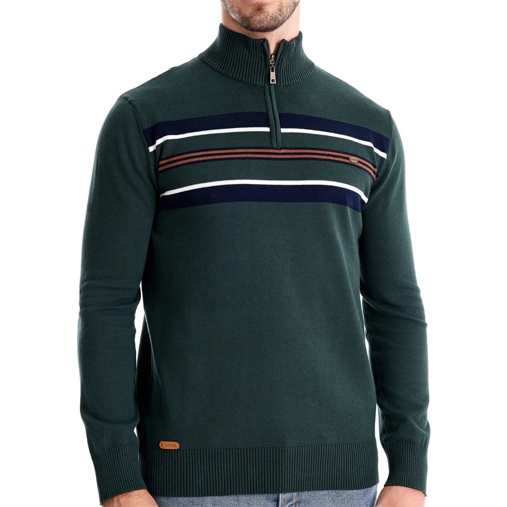 Herren Pullover aus Baumwolle mit Stehkragen für lässige Business-Looks
