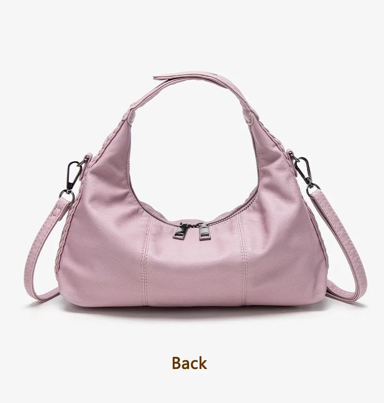 Damen-Hobo-Tasche Aus Weichem Kunstleder Mit Abnehmbarem Schulterriemen Schwarz Alltagstauglich