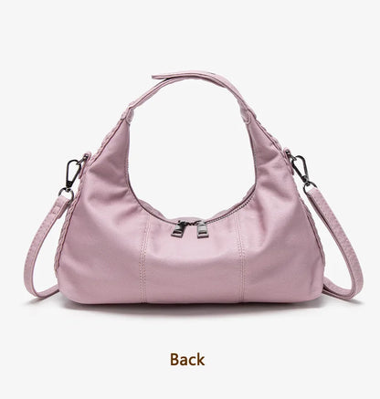 Damen-Hobo-Tasche Aus Weichem Kunstleder Mit Abnehmbarem Schulterriemen Schwarz Alltagstauglich