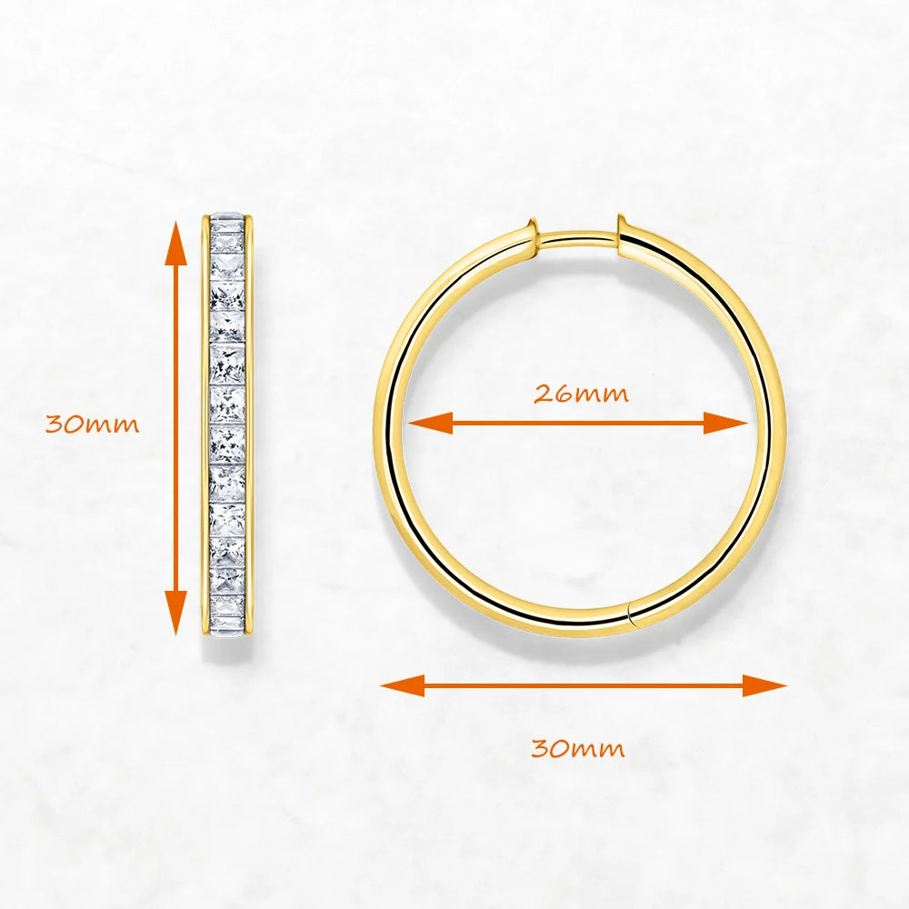 Damen-Creolen schillernd Zirkonia klappbar 925 Sterlingsilber