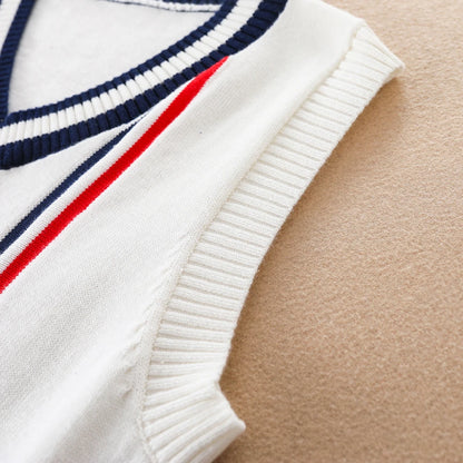 Jungen V-ausschnitt Pullover Frühling Herbst Ärmelloses Baumwolle Streifen Weste Kinder Kleidung Für 4-12 Jahre Kinder Weste