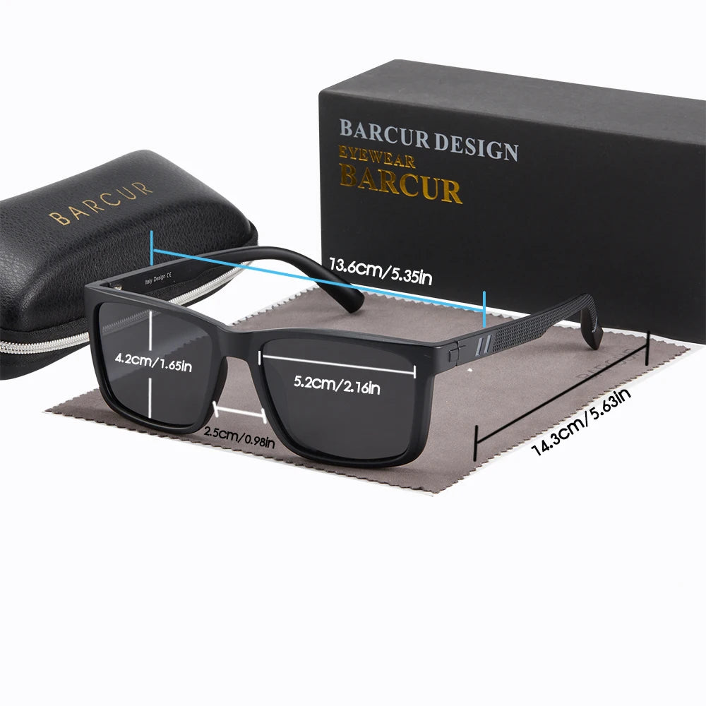 Sonnenbrille quadratisch UV400 polarisiert Fahren Herren Originaletui