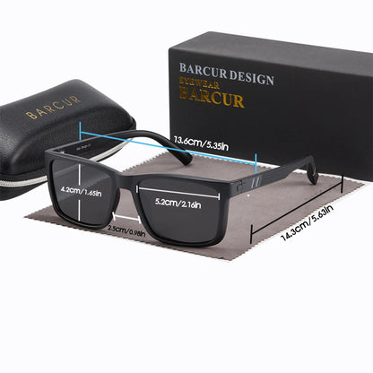 Sonnenbrille quadratisch UV400 polarisiert Fahren Herren Originaletui