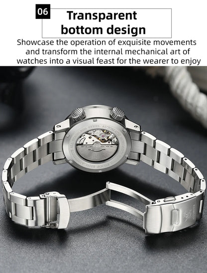 Herren-Taucheruhr mit Skelett-Sichtboden und 8215-Automatikwerk
