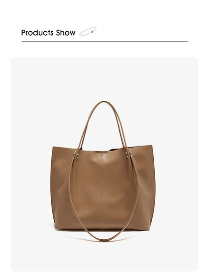 Damen Schultertasche Aus Splitleder Retro-Stil Großes Fassungsvermögen