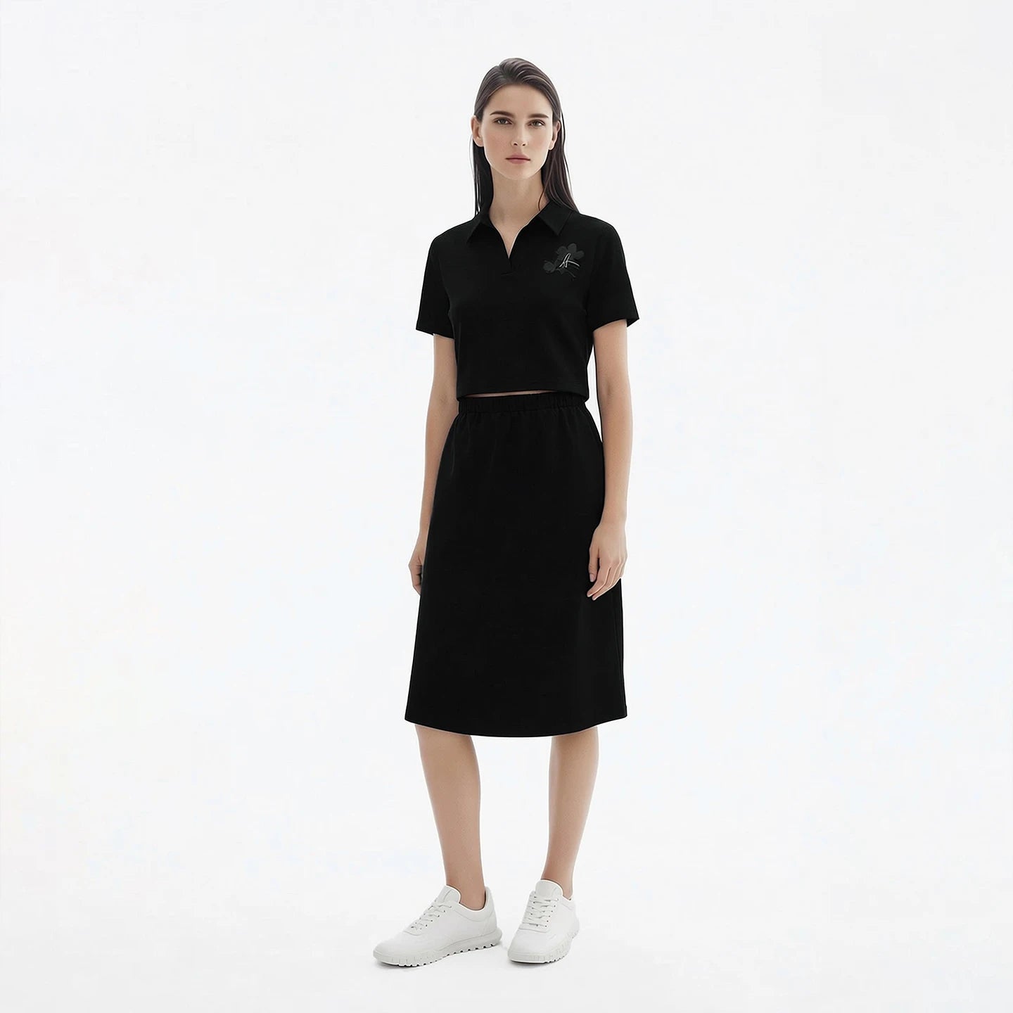 Business Elegant Kleid Für Damen Mit Elastischer Taille Und Kragen