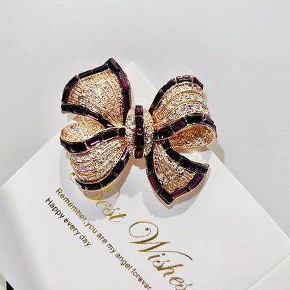 Brosche Schleife Kristall Perle Glänzend Boutique Geschenk Damen