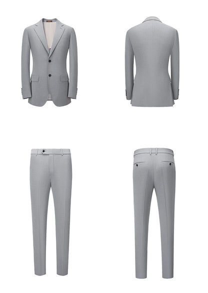 Schlanker Herren-Blazer im klassischen europäischen Stil mit hellbraunem Karomuster – ideal für Hochzeiten und formelle Anlässe