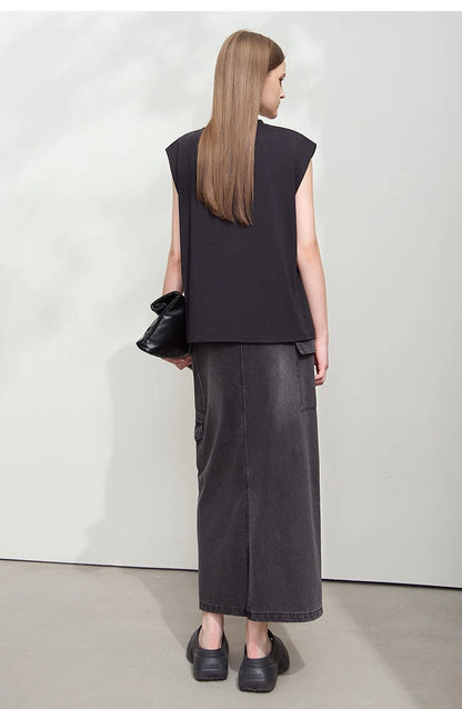 Damen T-Shirt mit Rundhalsausschnitt und besticktem lockeren Design für den Sommer