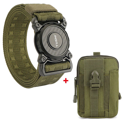 Herren-Taktischer Outdoor-Gürtel mit Schnellverschluss aus robustem Nylon Alltagstauglich
