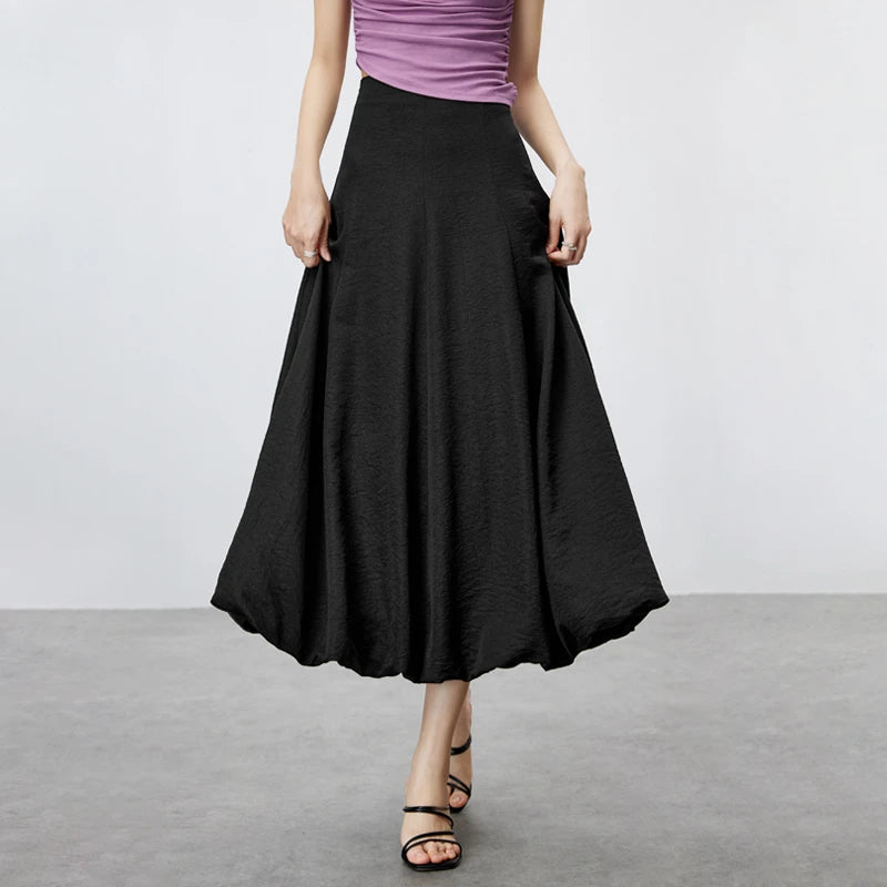 Damen Maxirock im A-Linien-Stil mit elastischer Taille für den Sommer