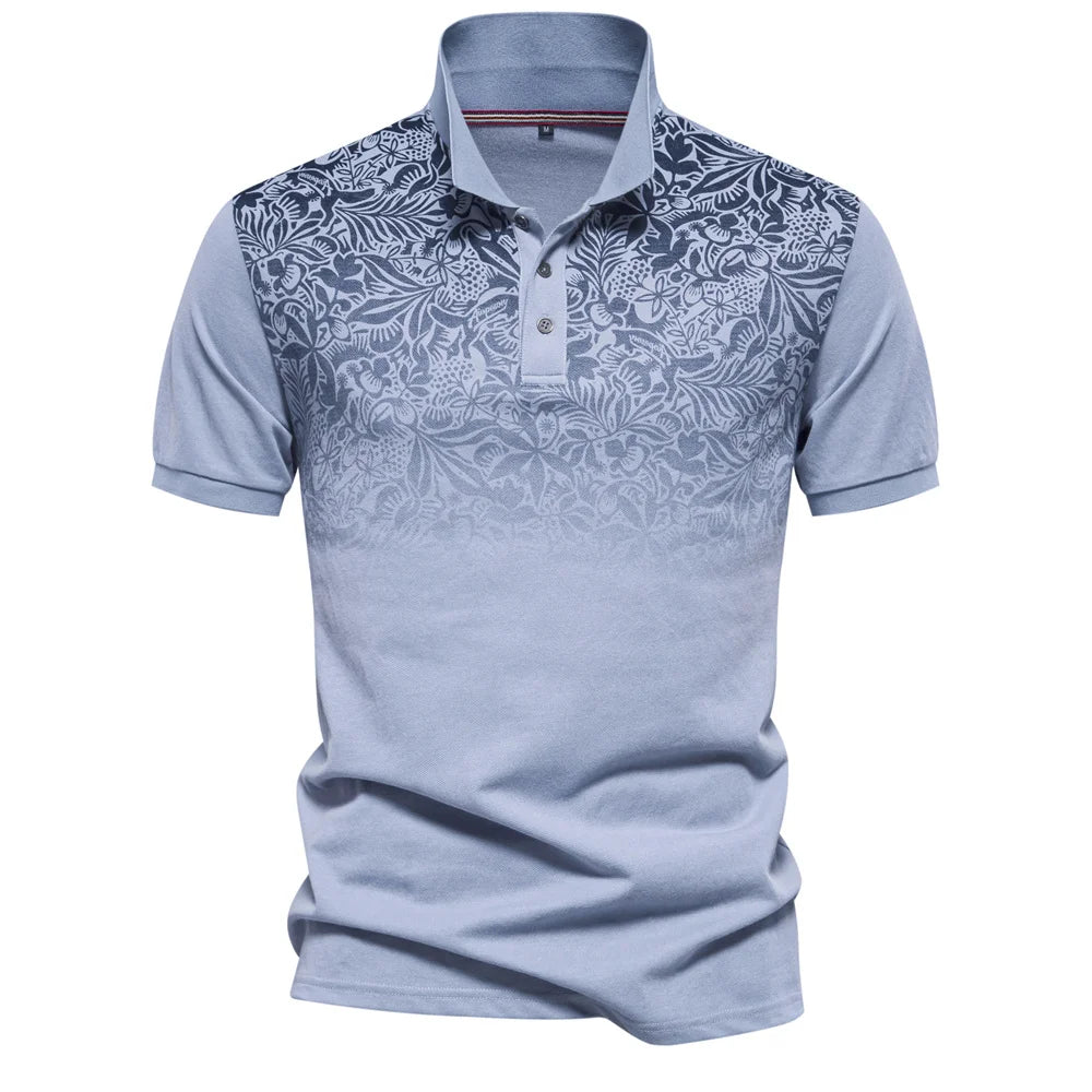 Herren Poloshirt Mit Farbverlauf Und Dehnbarer Baumwoll Mix