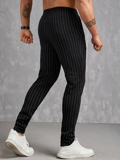 Neue Herren-Freizeithose mit gestreiften Taschen für Frühling und Sommer