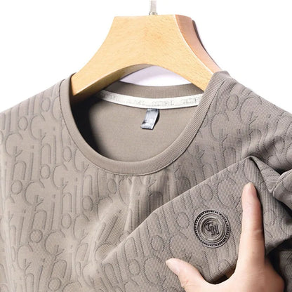Männer T-Shirt mit Luxus Druck im lässigen Sommerstil und Rundhalsausschnitt