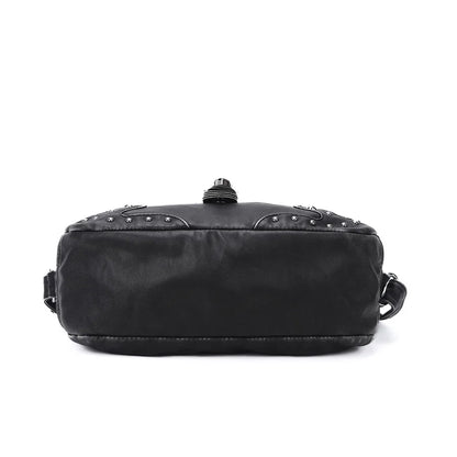 Damen-Schultertasche aus PU-Leder mit Top-Griff Reißverschluss Mehrfachfächer für Handy und Geldbörse