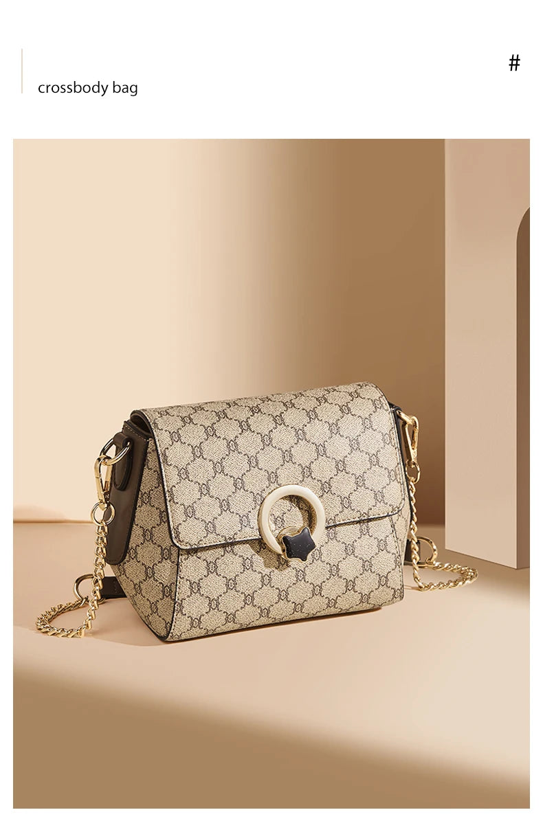 Damen Schultertasche aus PVC-Leder Crossbody-Stil für Alltag