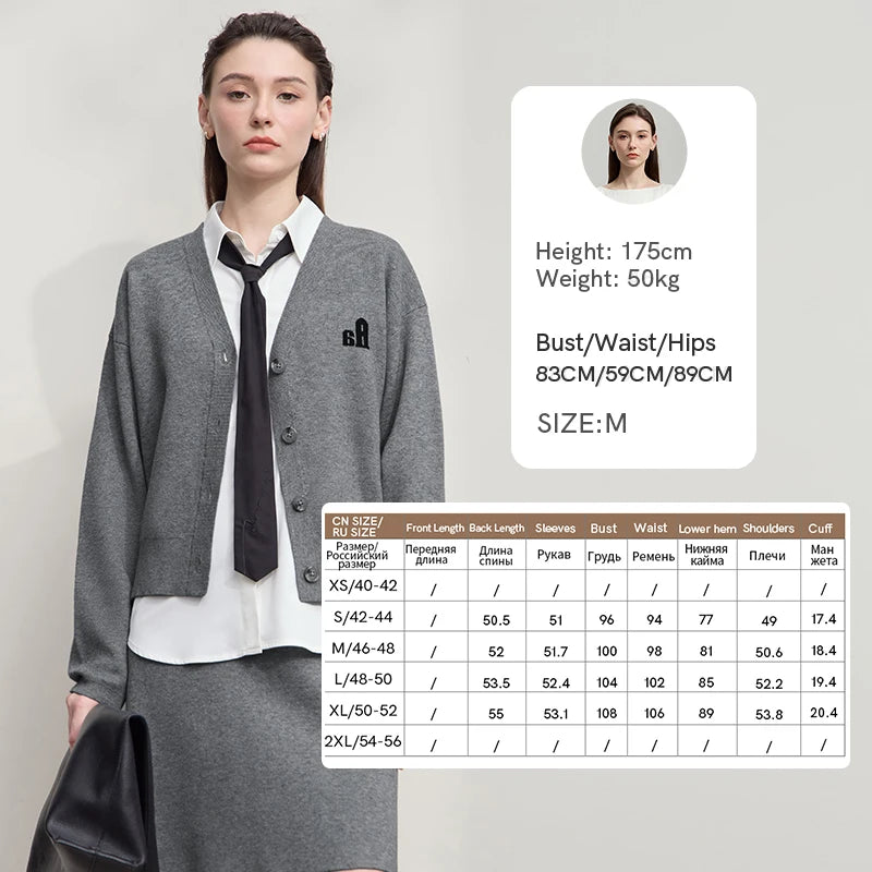 Damen-Strickjacke V-Ausschnitt Raglan einreihig locker vielseitig Herbst