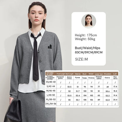Damen-Strickjacke V-Ausschnitt Raglan einreihig locker vielseitig Herbst
