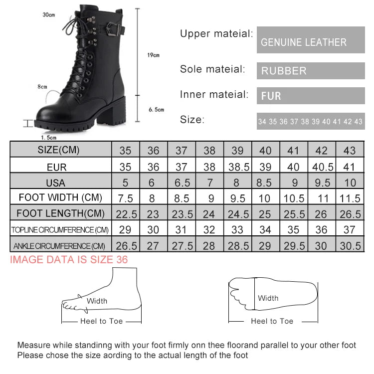 Größentabelle mit Tabelle für Schuhgrößen und Fußbreite sowie -länge, Maße in cm